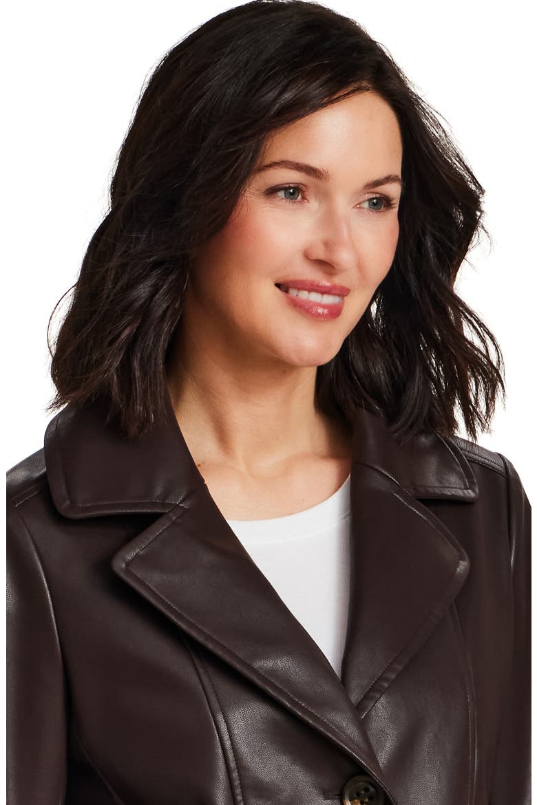 Faux Leather Coat, Alternate, color, RAISIN