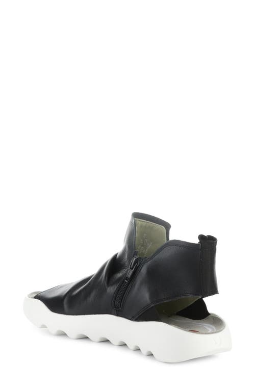 Softinos By Fly London Wish Platform Wedge Sandal In Black