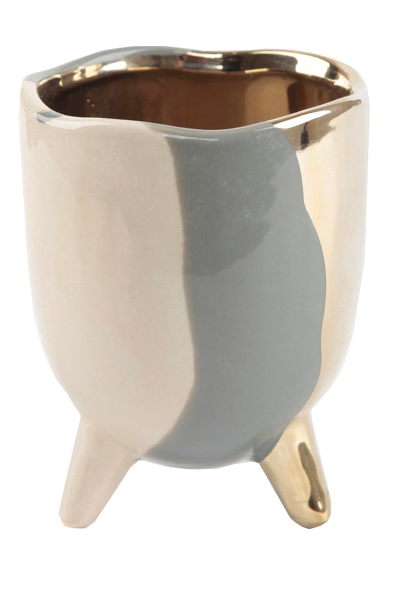 FLORA BUNDA Grey Footed Ceramic Planter - Set of 2, Alternate, color,