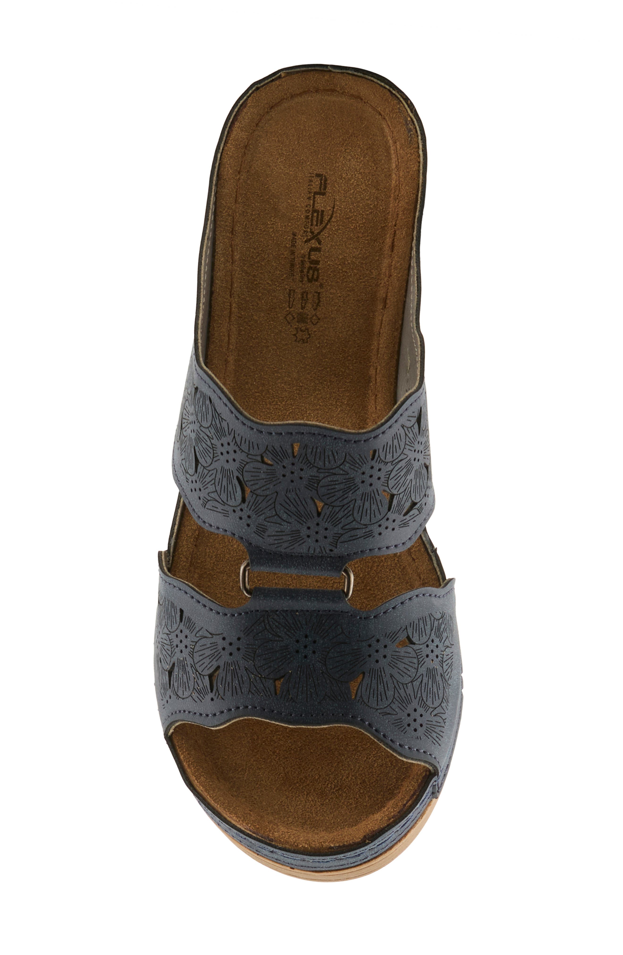 Flexus by Spring Step Dreiser Platform Wedge Slide Sandal, Alternate, color, Navy