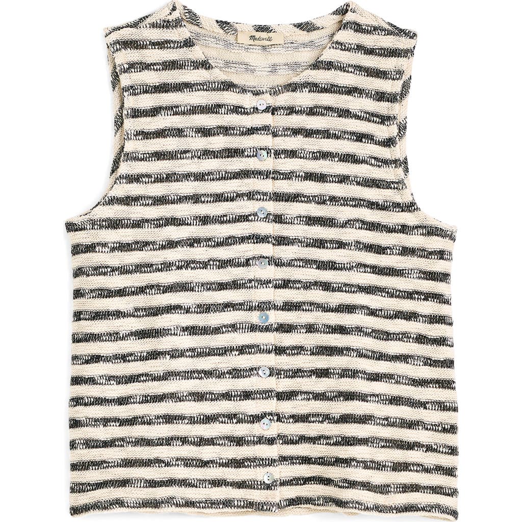 MADEWELL MADEWELL STRIPE CREWNECK SWEATER VEST