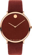 Movado Modern 47 Faux Leather Strap Watch, 40mm x 6.3mm