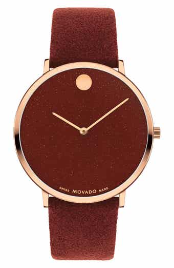 Movado Modern 47 Faux Leather Strap Watch, 40mm x 6.3mm