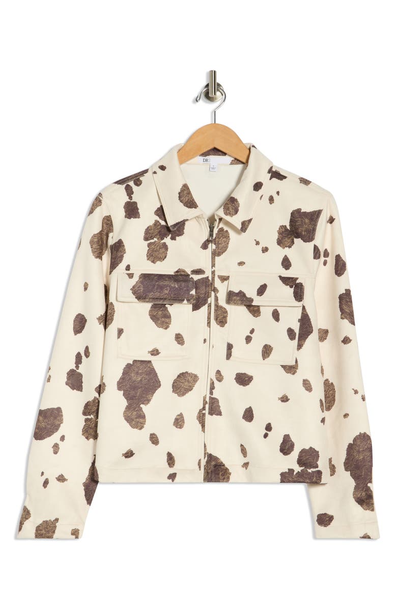 DR2 by Daniel Rainn Faux Suede Jacket, Alternate, color, Ivory/ Chocolate