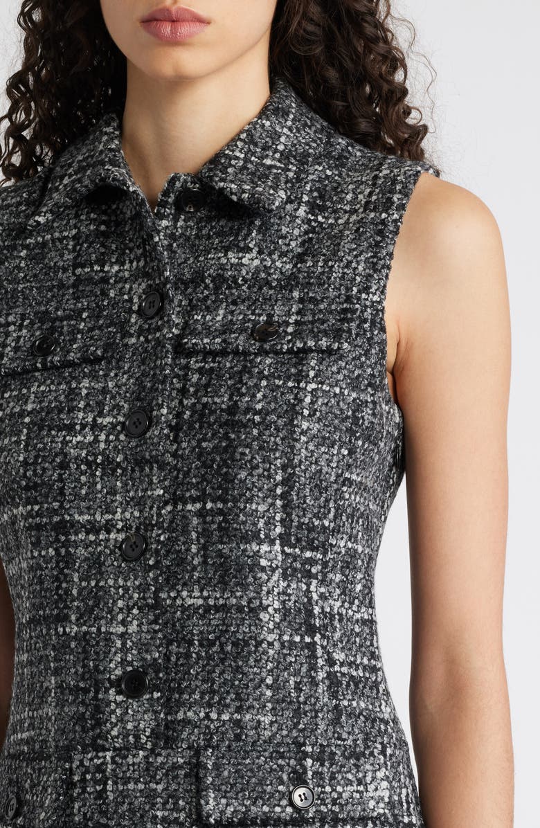 Theory Sleeveless Tweed Minidress, Alternate, color, Black Multi