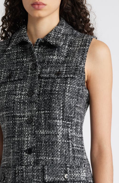 Theory Collared Mini Dress In Black Multi In Black Multi