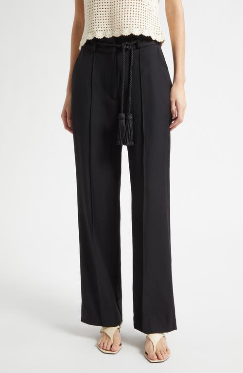 POSSE Elspeth Pleat Front Wool Pants in Black at Nordstrom, Size X-Small