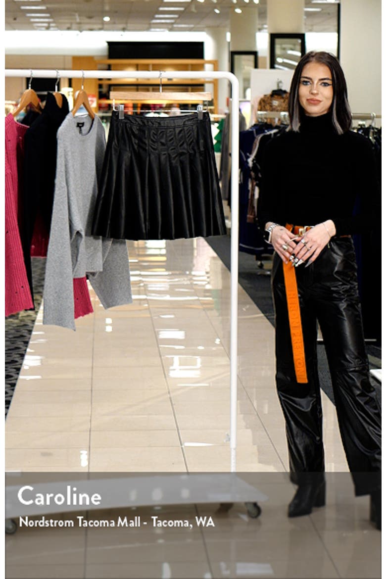 Pleated Faux Leather Miniskirt video