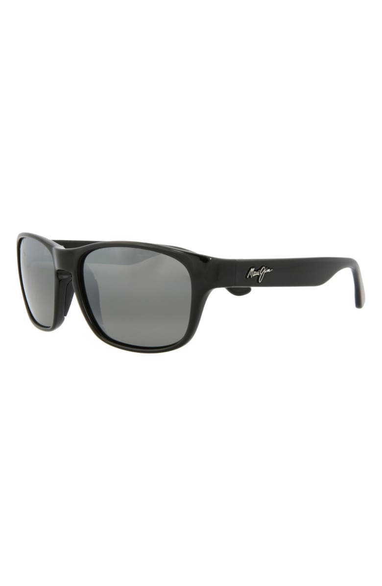 Maui Jim 58mm Rectangle Sunglasses, Alternate, color, Black Black Grey