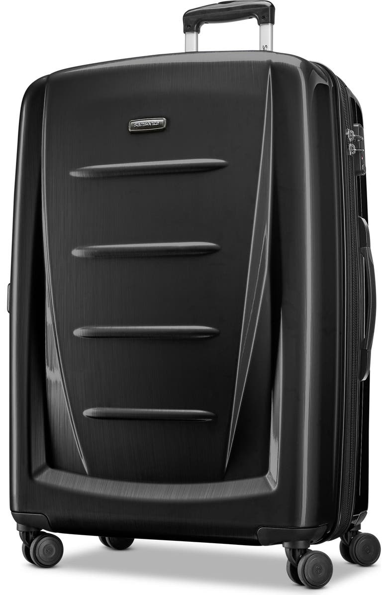 Samsonite Winfield 2 Checked-Large 28-Inch Hardside Expandable Luggage with Spinner Wheels, Main, color, Brushed Anthracite