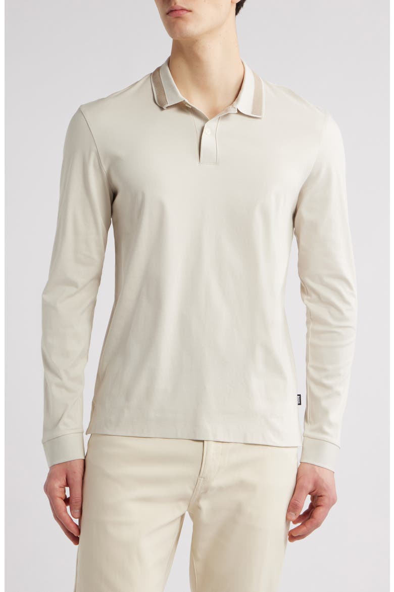 Pleins Long Sleeve Polo, Main, color, WHITE