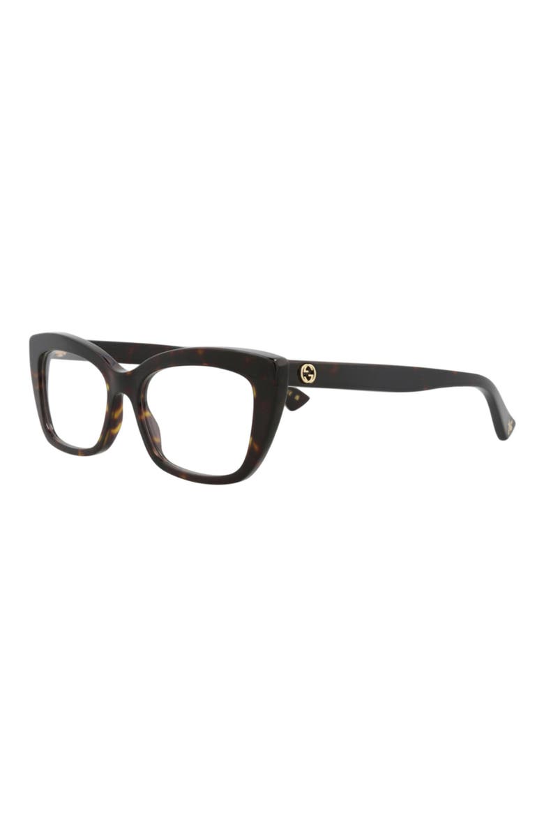 52mm Cat Eye Optical Glasses, Alternate, color, HAVANA HAVANA TRANSPARENT