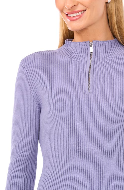 Halogenr Halogen(r) Rib Quarter Zip Sweater In Blue