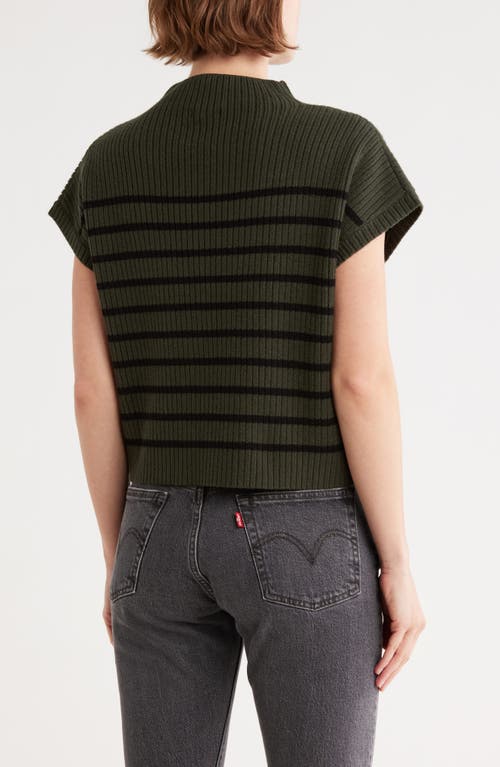Blu Pepper Mock Neck Pullover Sweater In Green