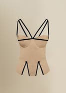 Contessa Mills Madeleine Fitted Corset-Inspired Poplin Top