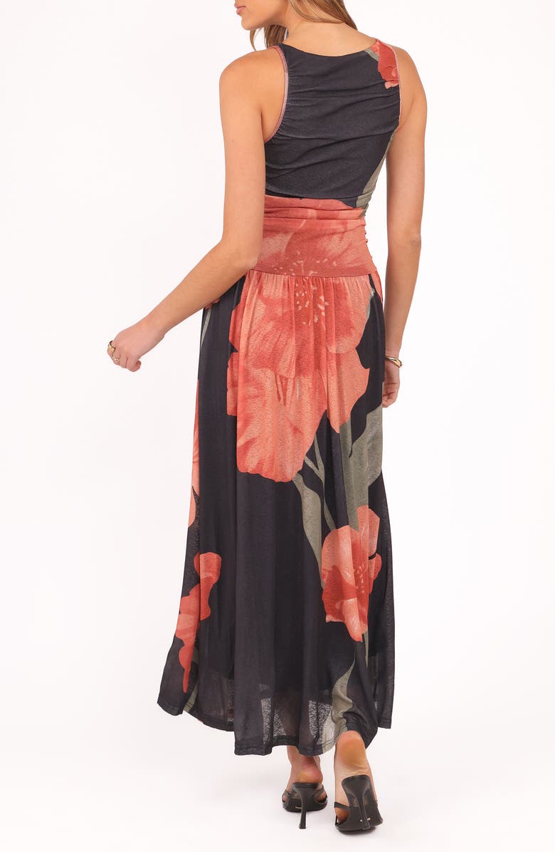 Petal & Pup Carlin Floral Midi Dress, Alternate, color, Black Floral