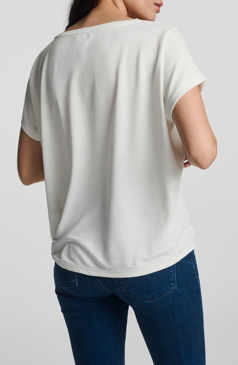 Mavi Jeans Luxe Touch Boat Neck T-Shirt, Alternate, color, Antique White