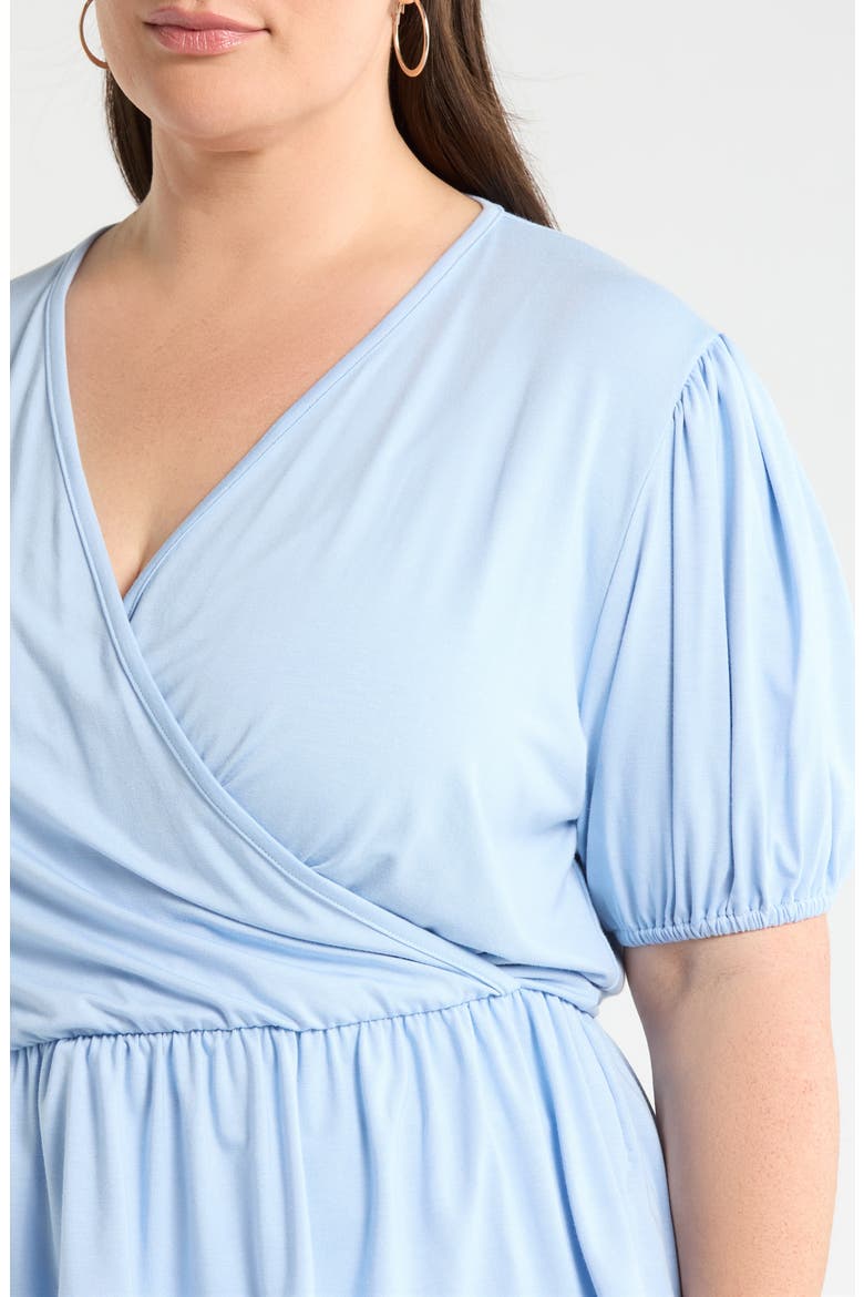 Surplice Peplum Top, Alternate, color, SKY