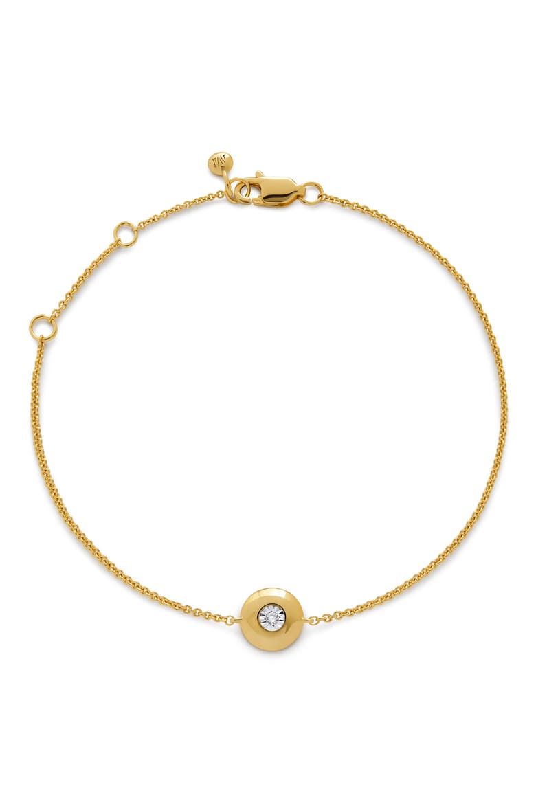 Bezel Birthstone Station Bracelet, Main, color, APRIL/ LAB GROWN DIAMOND /GOLD
