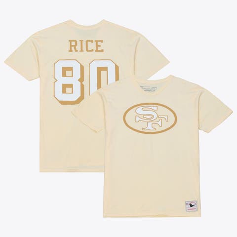 Men
s Mitchell 
Ness Jerry Rice Cream San Francisco 49ers Sandman Name 
Number T-Shirt