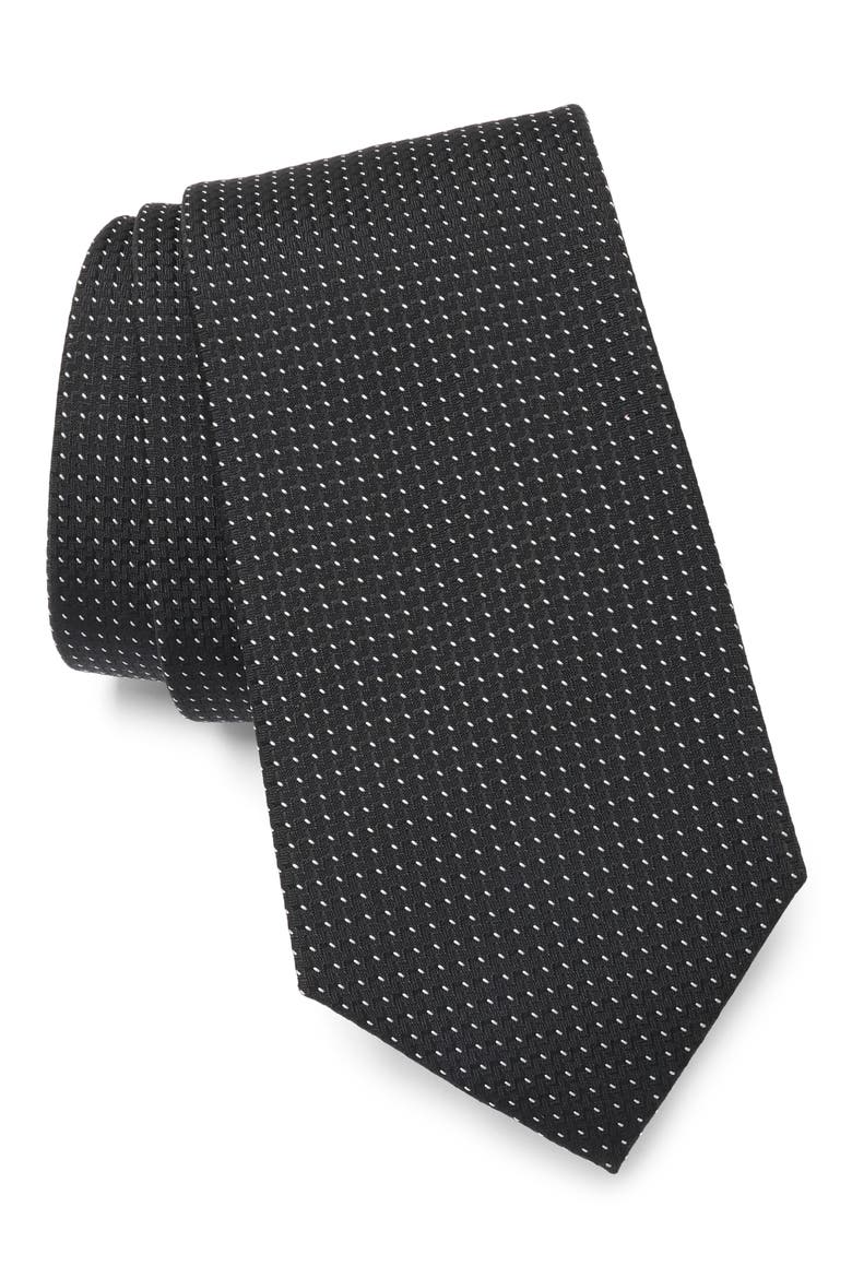Alice Micro Solid Tie, Main, color, BLACK