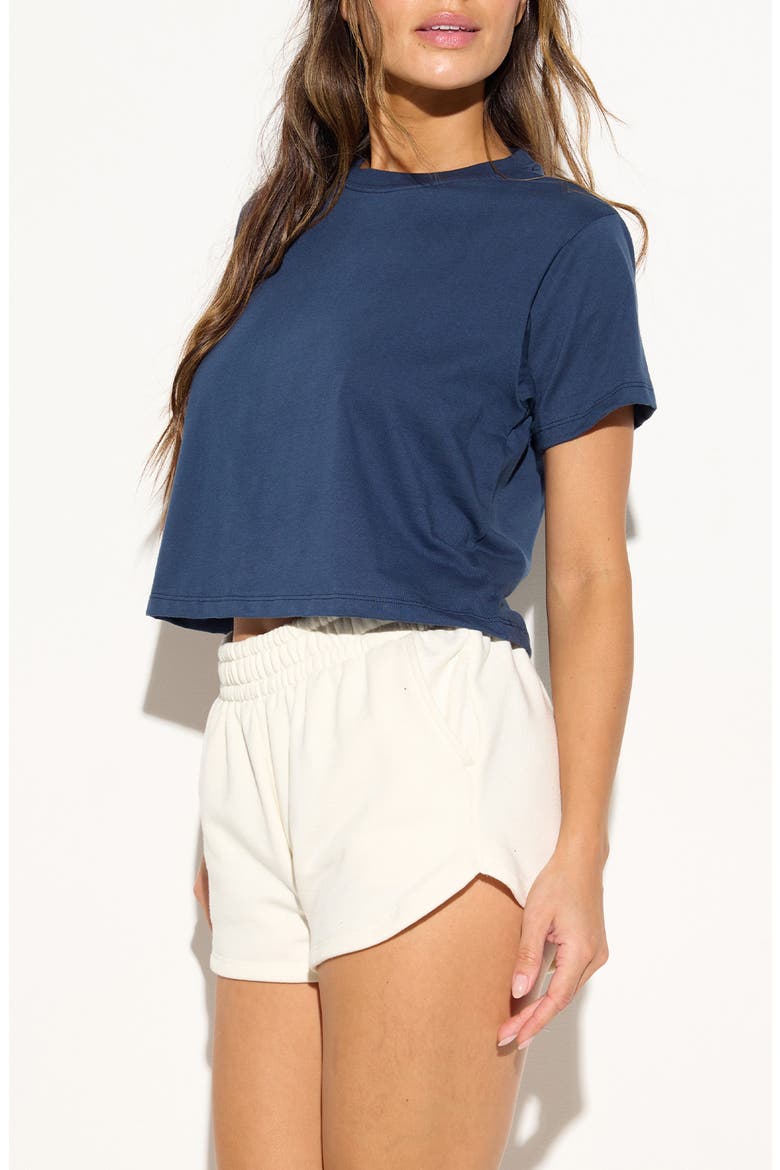 Beach Club Crop Graphic Cotton T-Shirt, Alternate, color, INDIGO