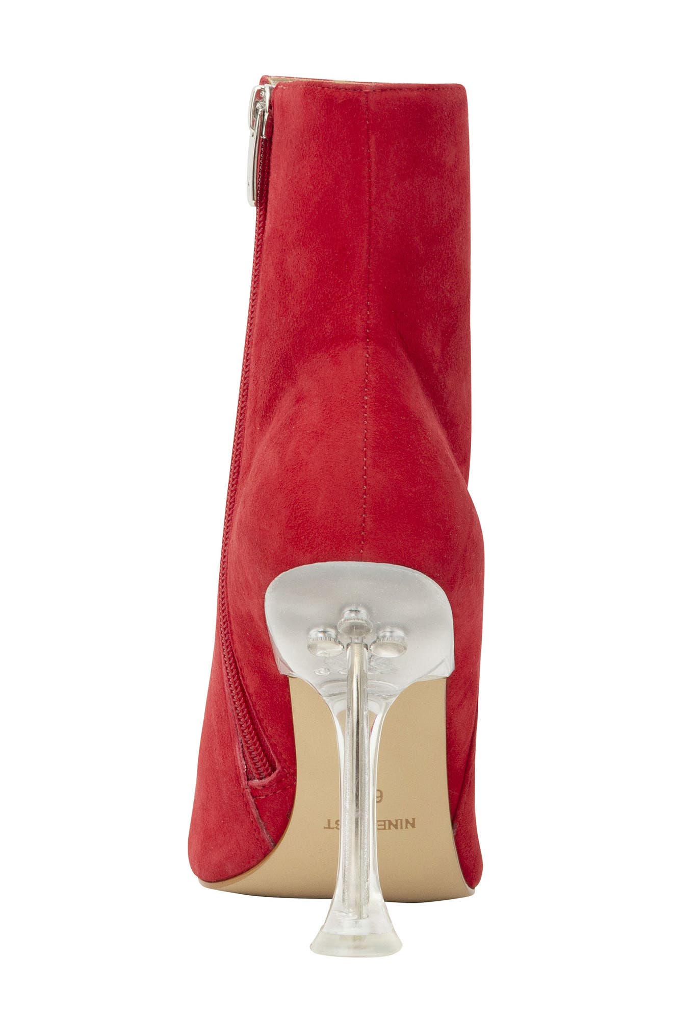 Tonight Clear Heel Dress Bootie, Alternate, color, MEDIUM RED 610