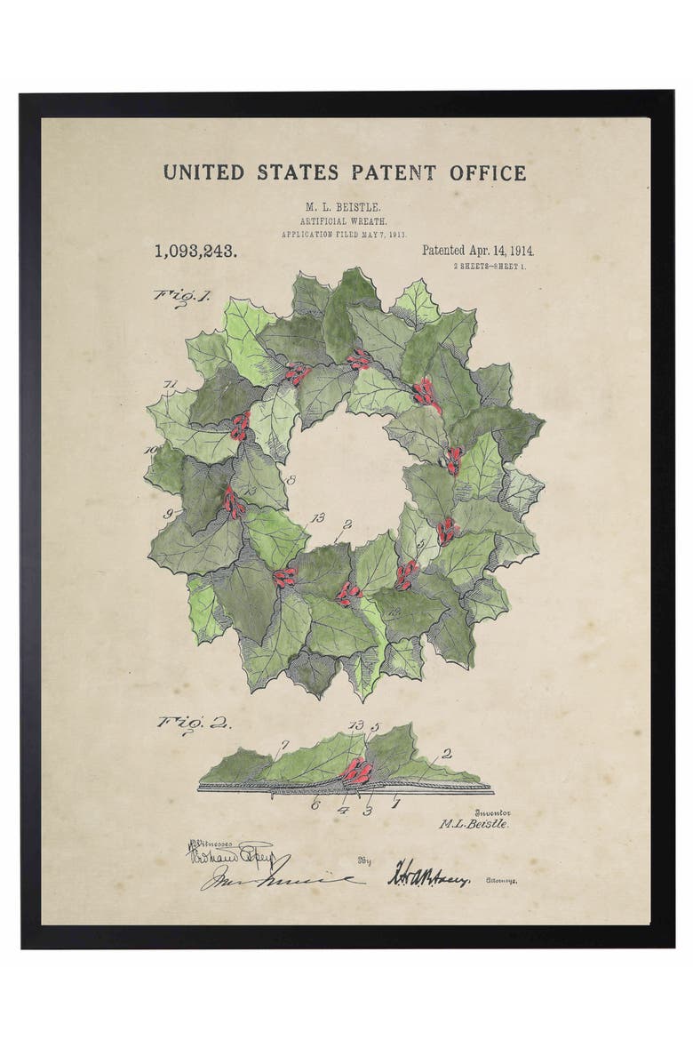 Wreath Patent in Black Frame, Main, color, No Color