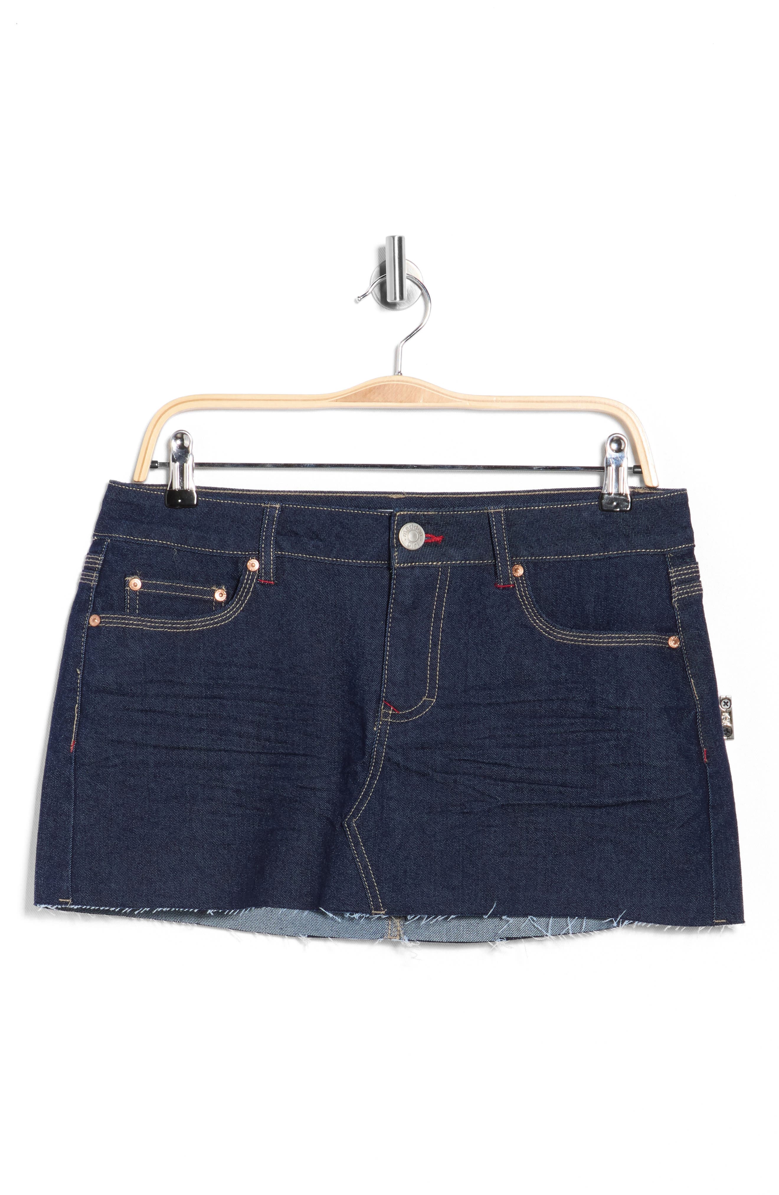 Madden Girl Raw Hem Denim Miniskirt