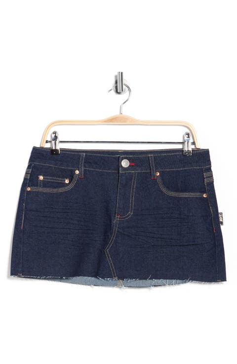 Raw Hem Denim Miniskirt