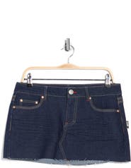Madden Girl Raw Hem Denim Miniskirt