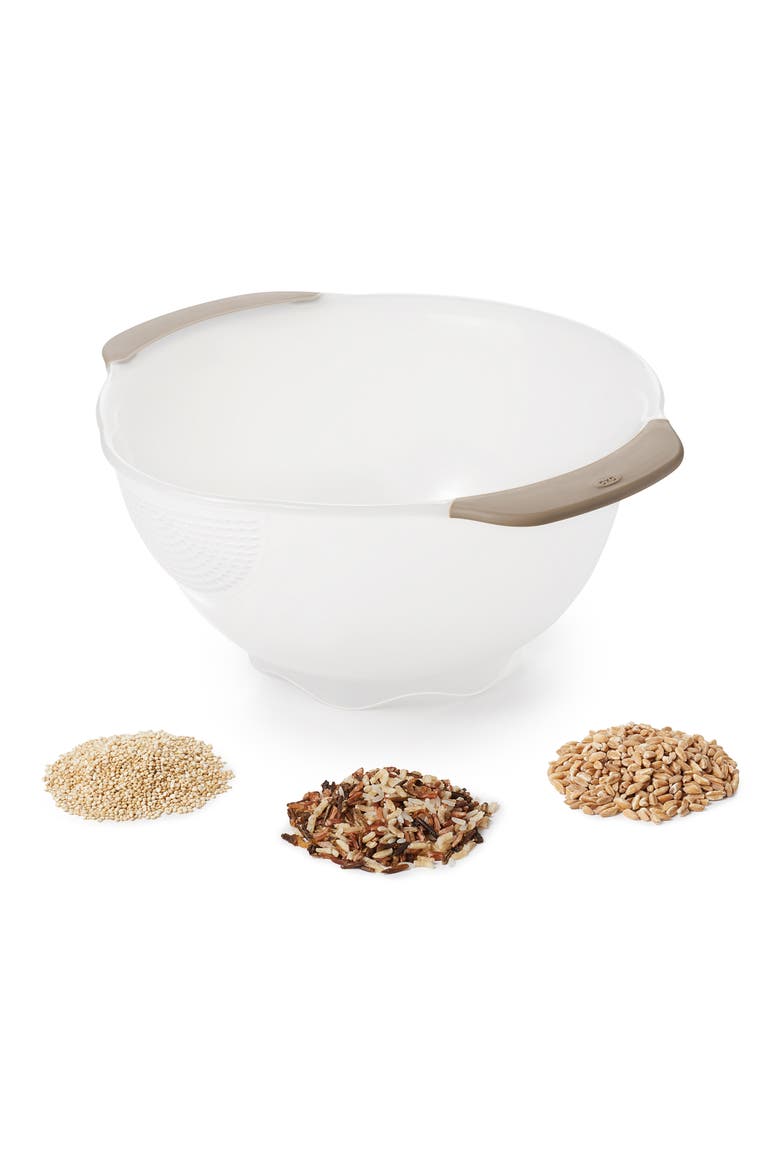 OXO Rice & Grains Washing Colander, Main, color, GRAY