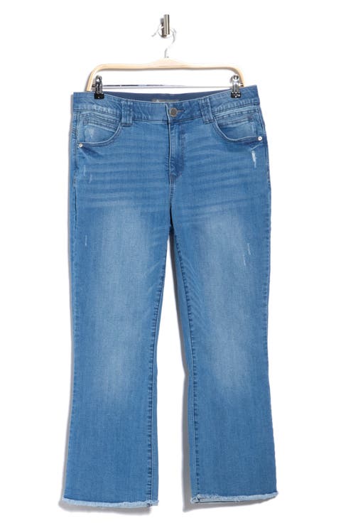 Itty Bitty Flare Frayed Hem Crop Jeans