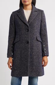 Sam Edelman Reefer Single Breasted Wool Blend Twill Jacket