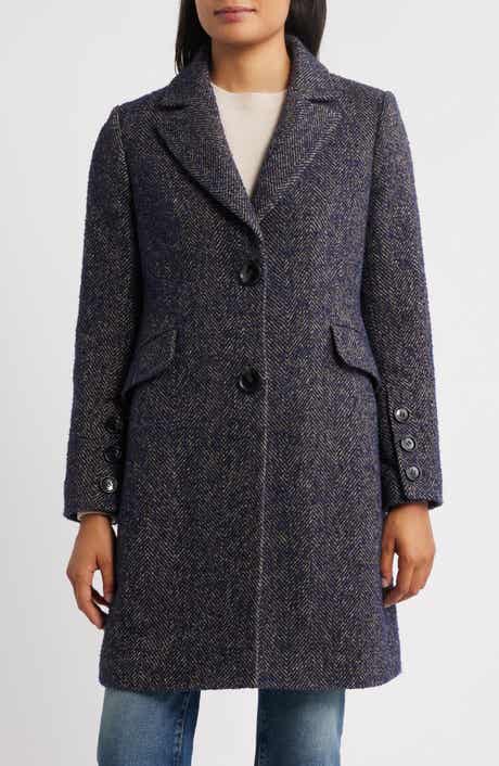 Sam Edelman Reefer Single Breasted Wool Blend Twill Jacket