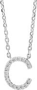 EFFY Sterling Silver Pavé Diamond Initial Pendant Necklace - 0.14 ctw.