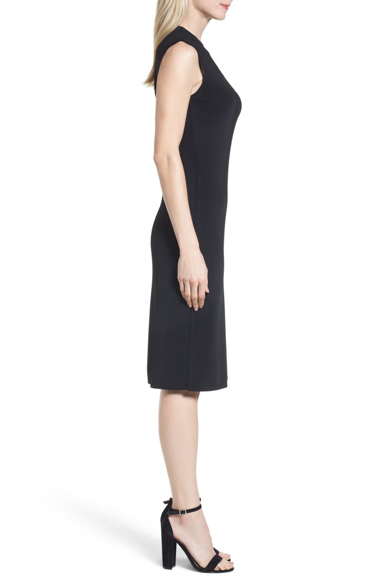 Sleeveless Mock Neck Knit Dress, Alternate, color, BLACK