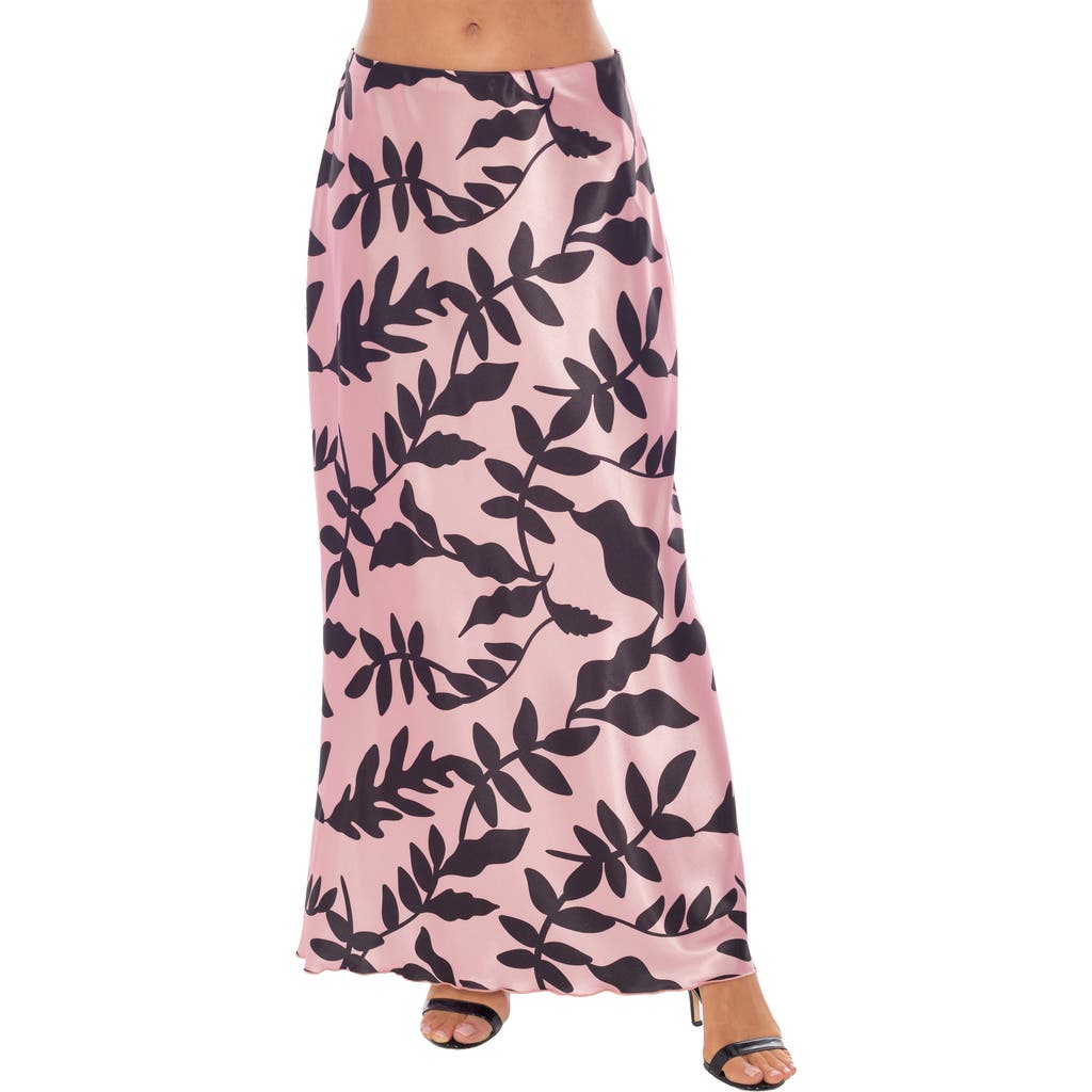 Tash And Sophie Printed Bias Cut Satin Maxi Skirt