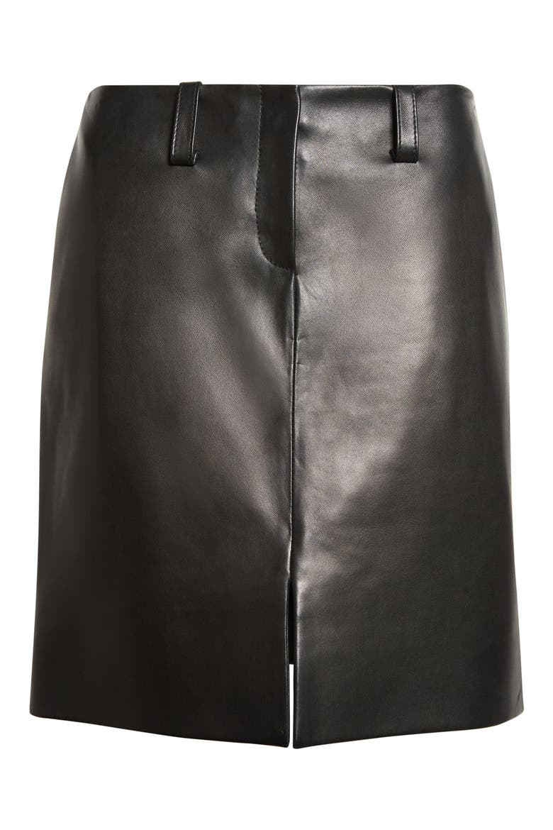 The Leather Pencil Skirt, Alternate, color, BLACK