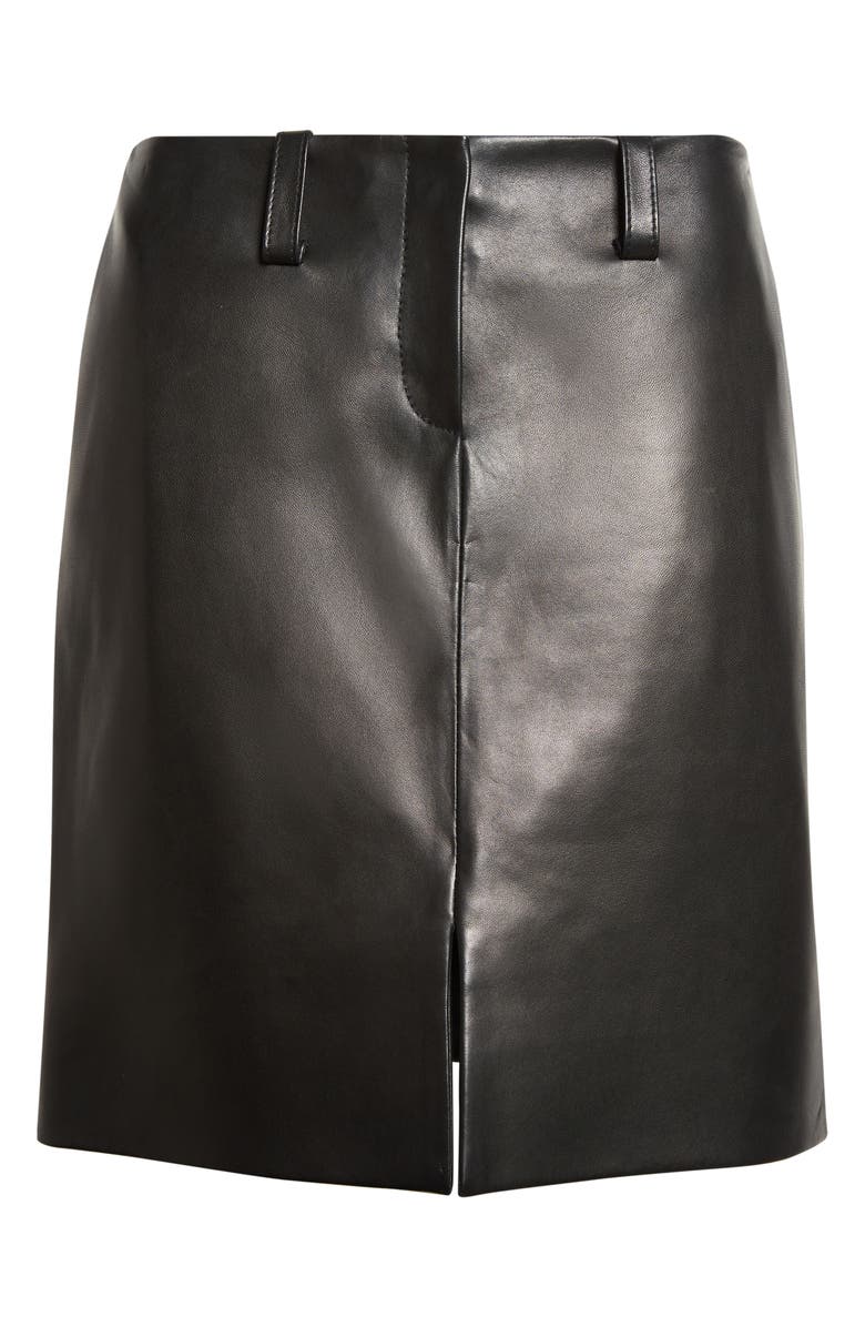 Brandon Maxwell The Leather Pencil Skirt, Alternate, color, Black