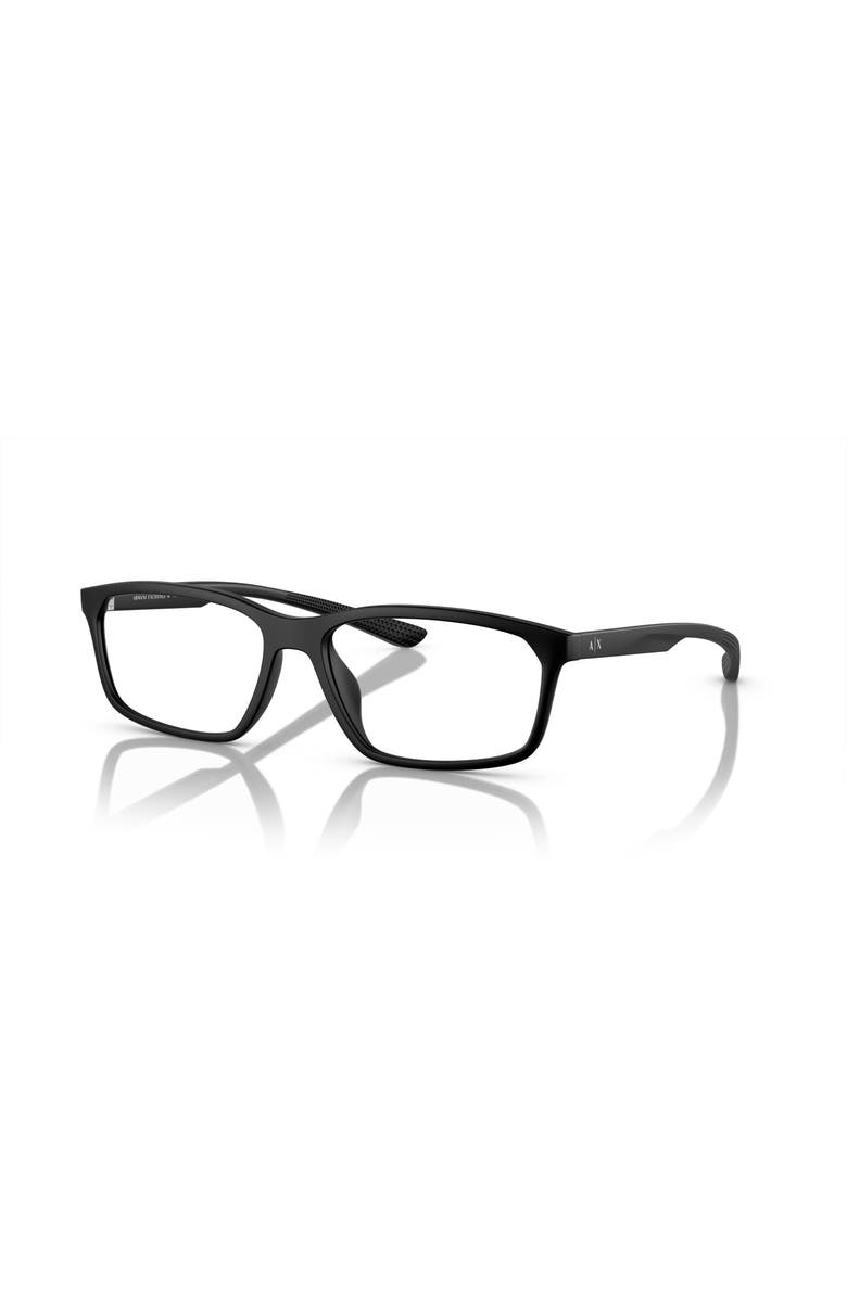 Armani Exchange 56mm Rectangle optical glasses, Main, color, Black