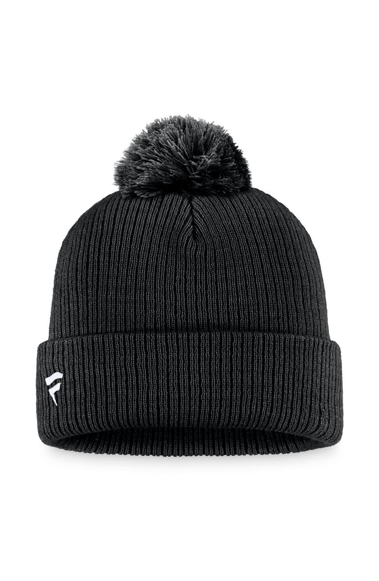 FANATICS Men's Fanatics Branded Black Vegas Golden Knights Core Primary Logo Cuffed Knit Hat with Pom, Alternate, color,