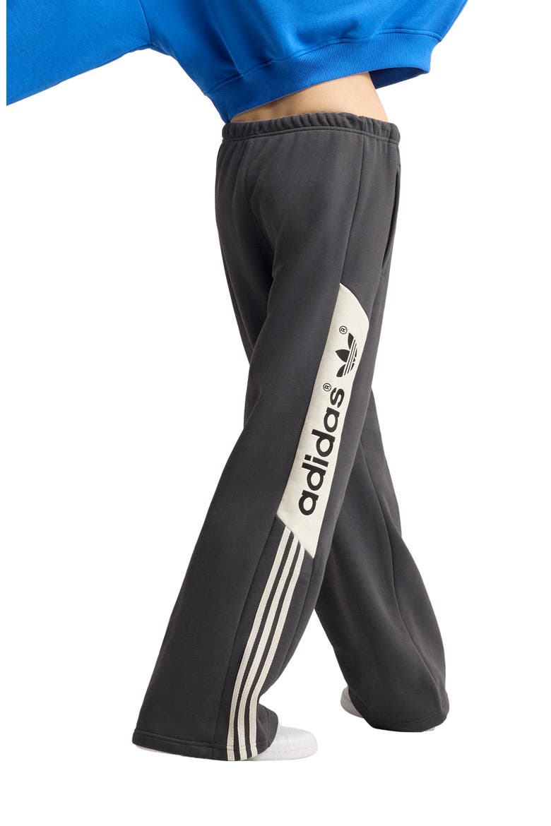 NY Blocked Wide Leg Sweatpants, Alternate, color, UTILITY BLACK
