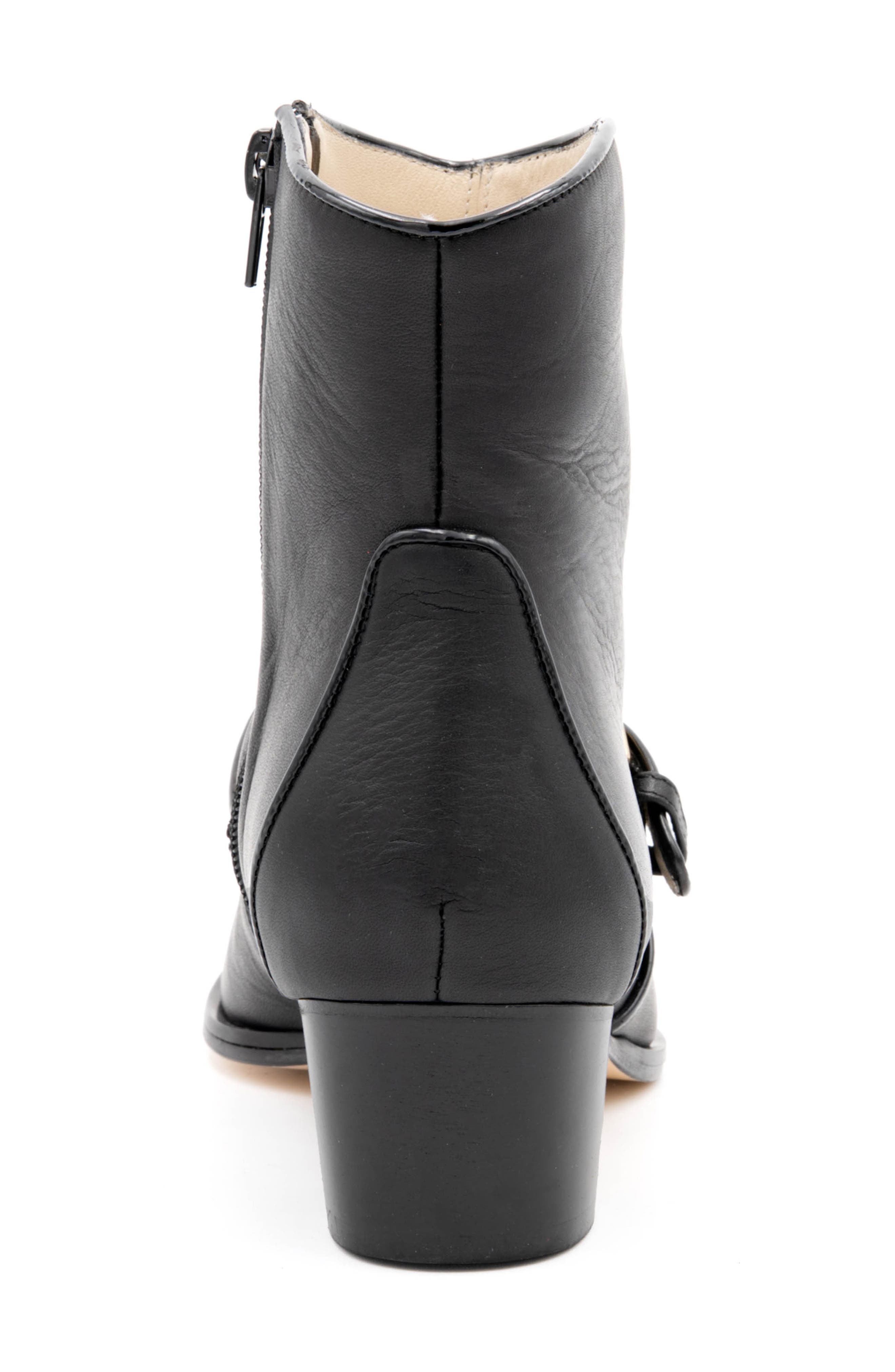 Amalfi by Rangoni Plotina Pointed Toe Bootie, Alternate, color, Nero Vapor Gold Buckle