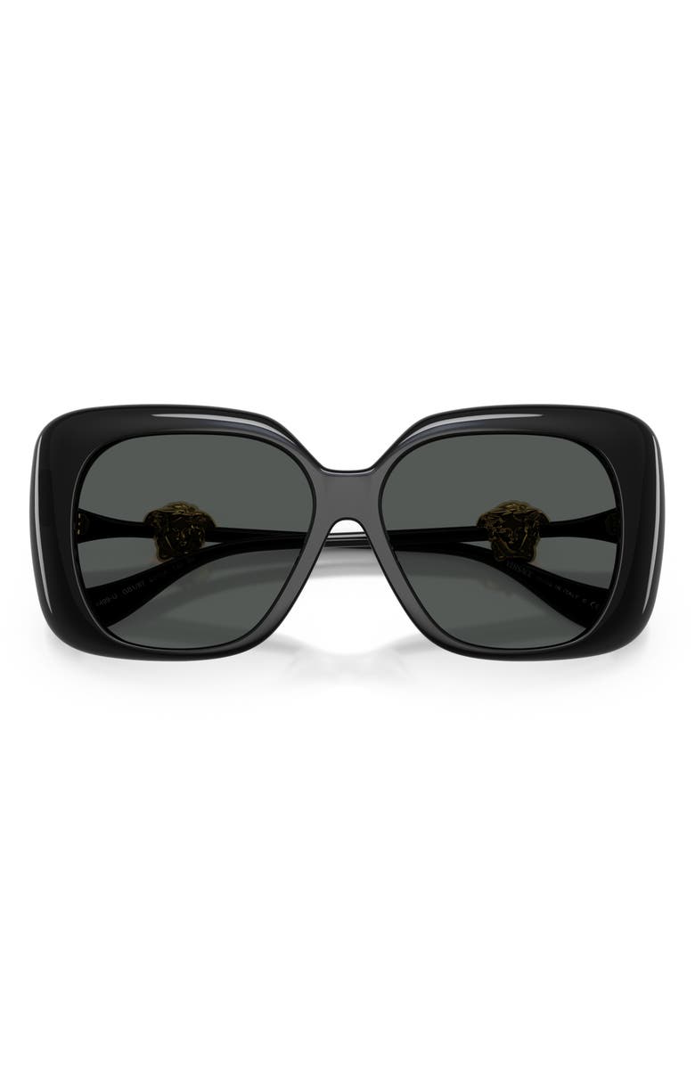Versace 57mm Square Sunglasses, Alternate, color, Black / Dark Grey