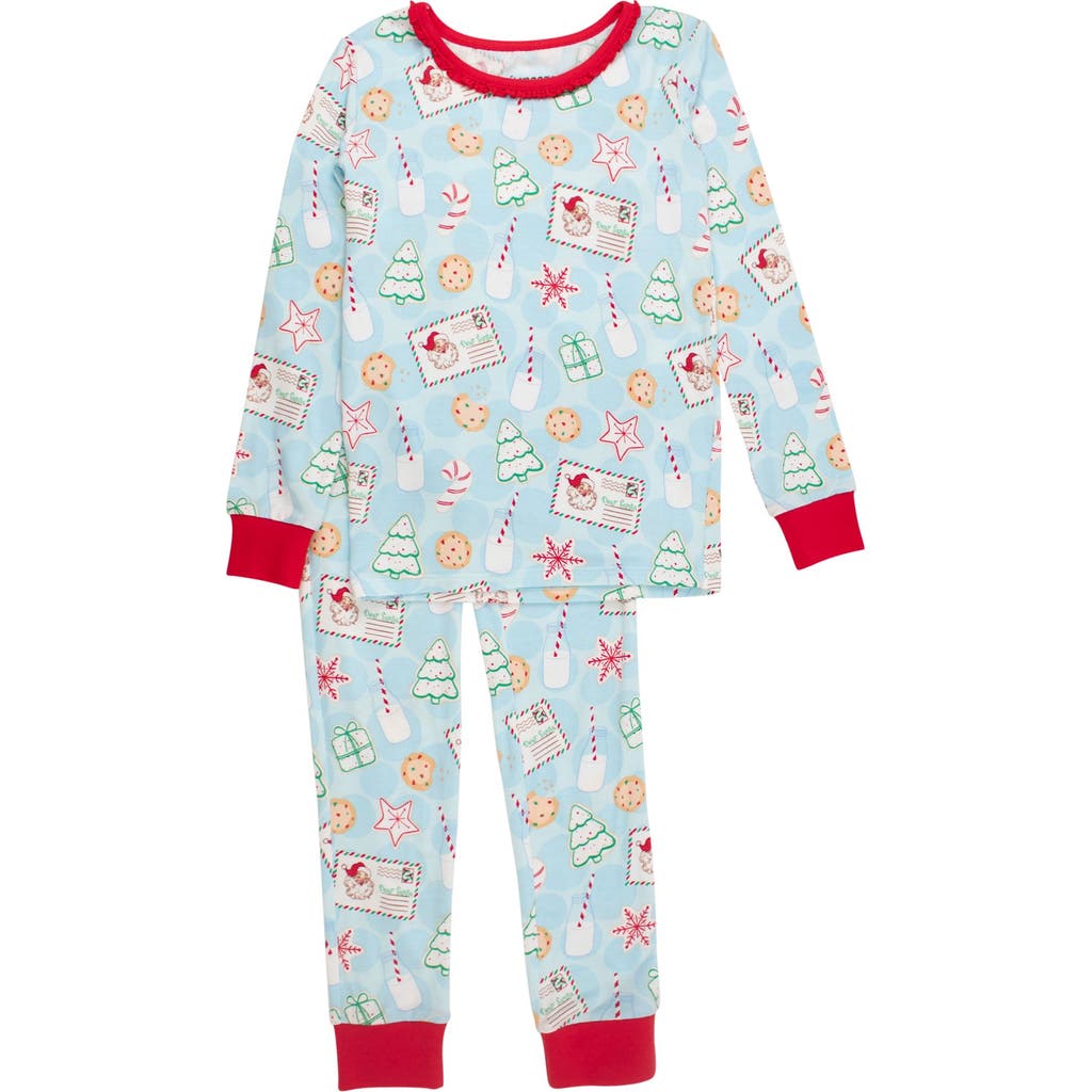 Rufflebutts Girls Softsnooze Ruffle Long Sleeve Pajama Set In Multi