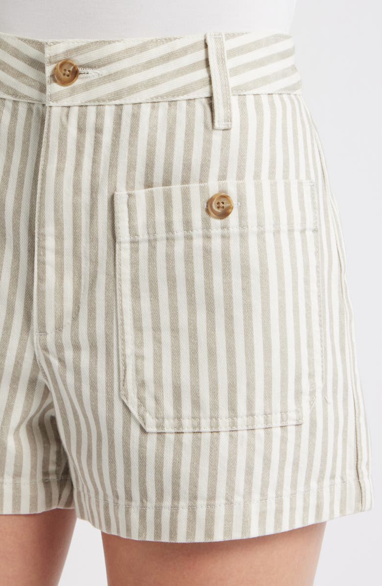 FRAME The Cruise Cotton Shorts, Alternate, color, Flax Stripe