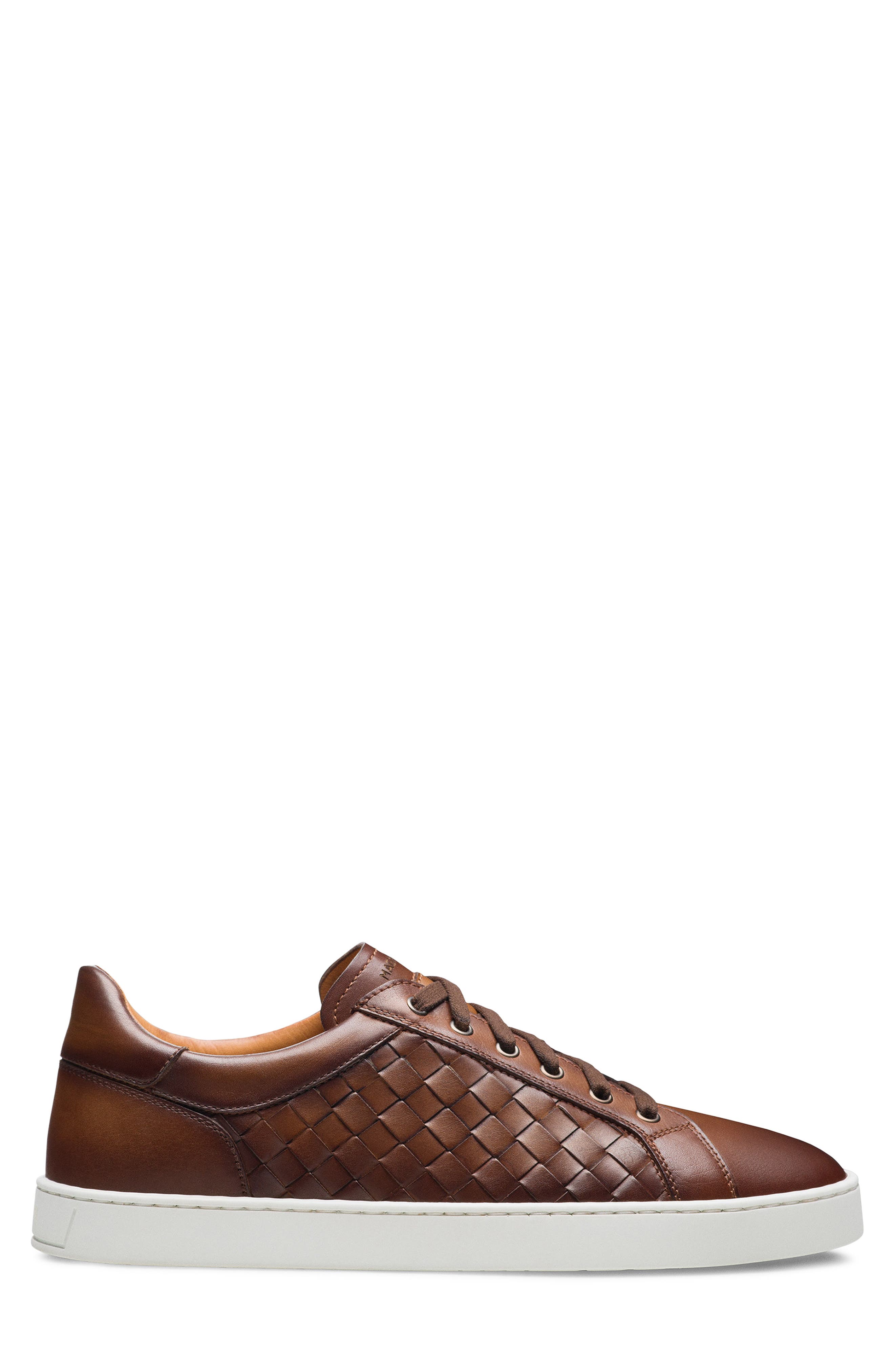 Magnanni Cote Lo Woven Leather Sneaker, Alternate, color, Tabaco