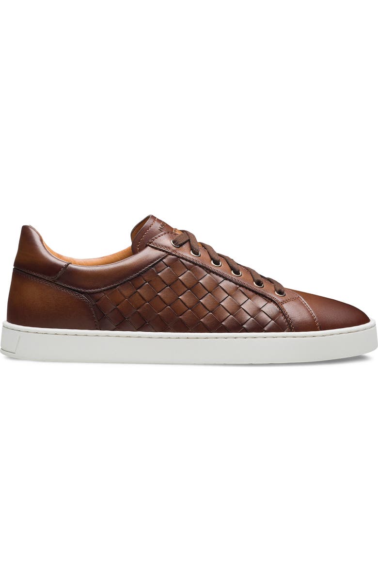 Magnanni Cote Lo Woven Leather Sneaker, Alternate, color, Tabaco