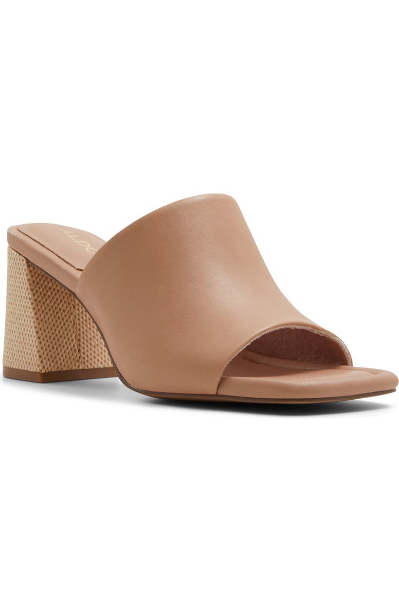 ALDO Meshka Block Heel Slide Sandal, Main, color, Other Medium Beige